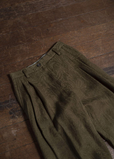 ZIGGY CHEN 0W2520501 JACQUARD TROUSERS 54-OLIVE