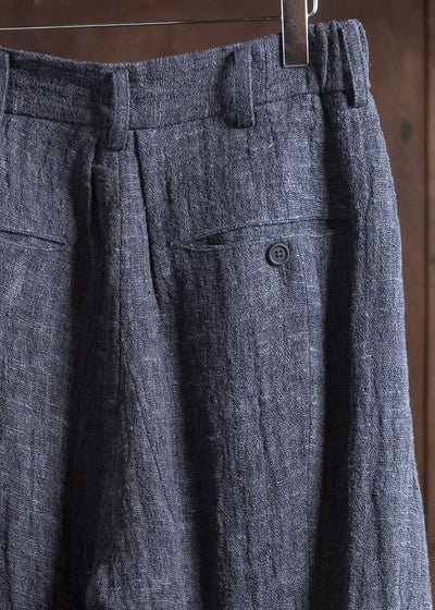 ZIGGY CHEN 0M2520501 DROP CROTCH WIDE LEG TROUSERS 23-SOOT BLUE