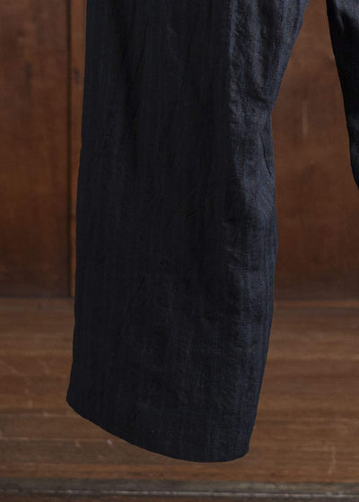 ZIGGY CHEN 0M2520512 STREAK FRONT PLEAT TROUSERS 04-BLACK X DARK BLUE