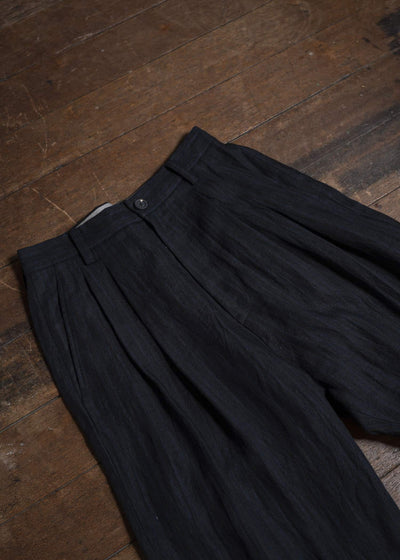 ZIGGY CHEN 0M2520512 STREAK FRONT PLEAT TROUSERS 04-BLACK X DARK BLUE