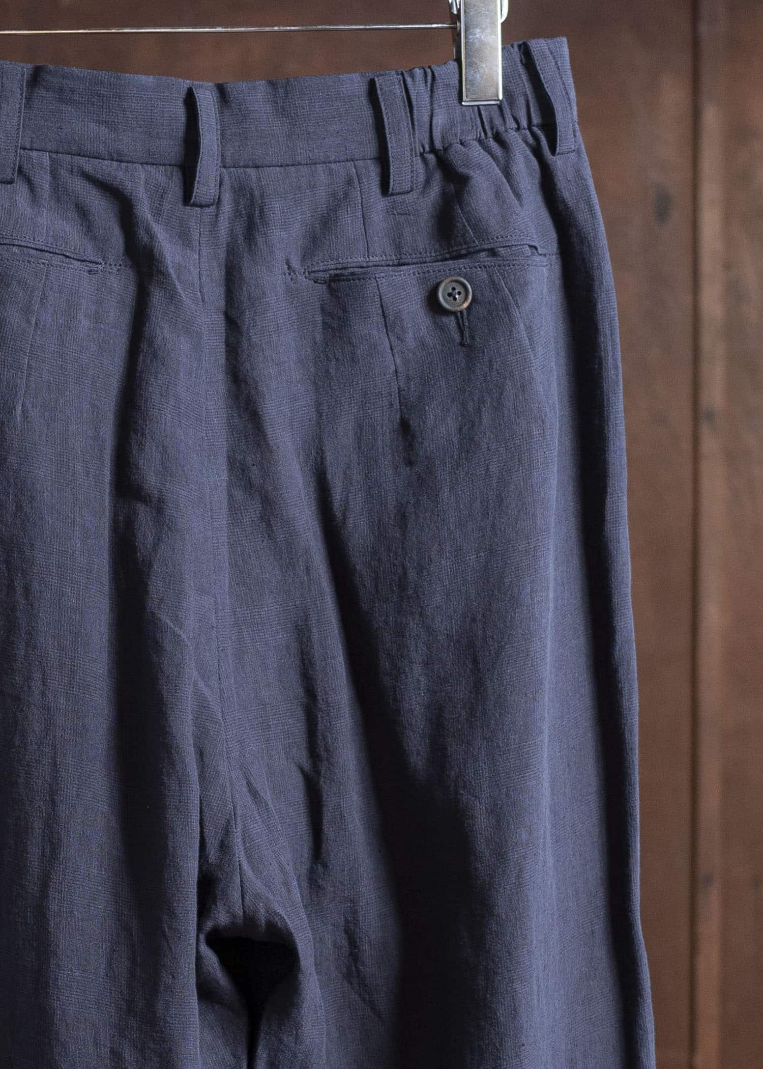 ZIGGY CHEN 0M2520515 STREAK FRONT PLEATED TROUSERS 25-MIDNIGHT BLUE