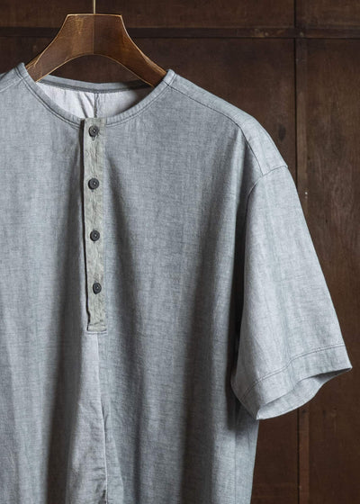 ZIGGY CHEN 0M2610203 HENLEY-NECK GATHERED T-SHIRT 21