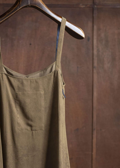 ZIGGY CHEN 0W2520607 SLEEVELESS SILK DRESS 54-OLIVE