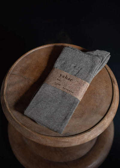 yahae Organic Cotton Yak Knee Socks Dark Gray