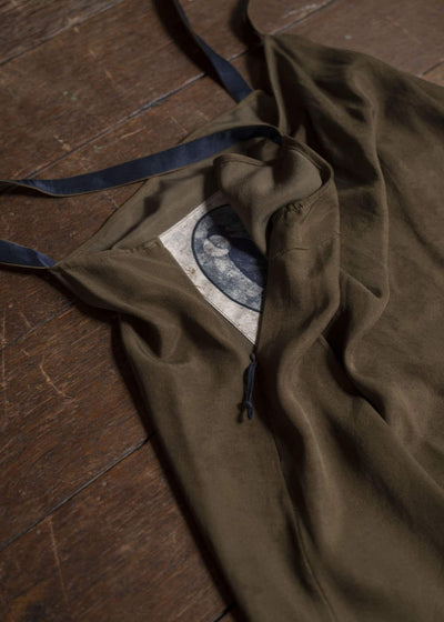 ZIGGY CHEN 0W2520607 SLEEVELESS SILK DRESS 54-OLIVE