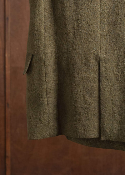 ZIGGY CHEN 0W2520113 DOUBLE-BREASTED JACQUARD WAISTCOAT 54-OLIVE