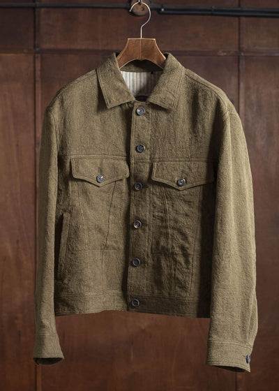 ZIGGY CHEN 0M2520908 CROPPED JACKET 54-OLIVE