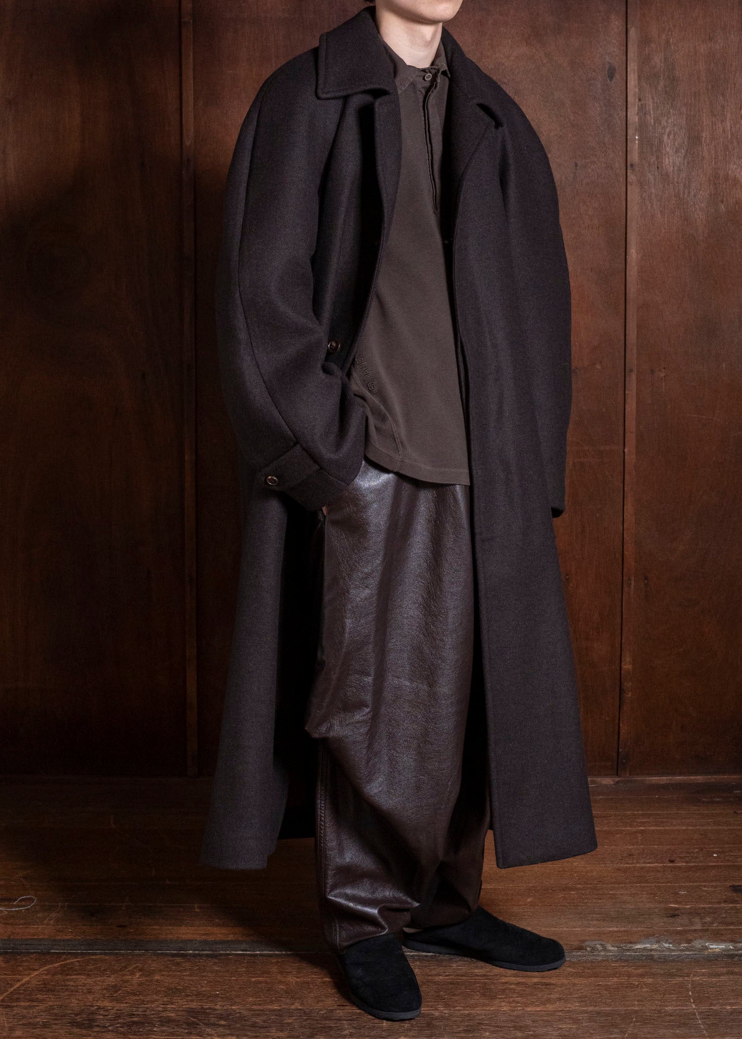 HED MAYNER COAT DARK BROWN HMMD10010AHD311