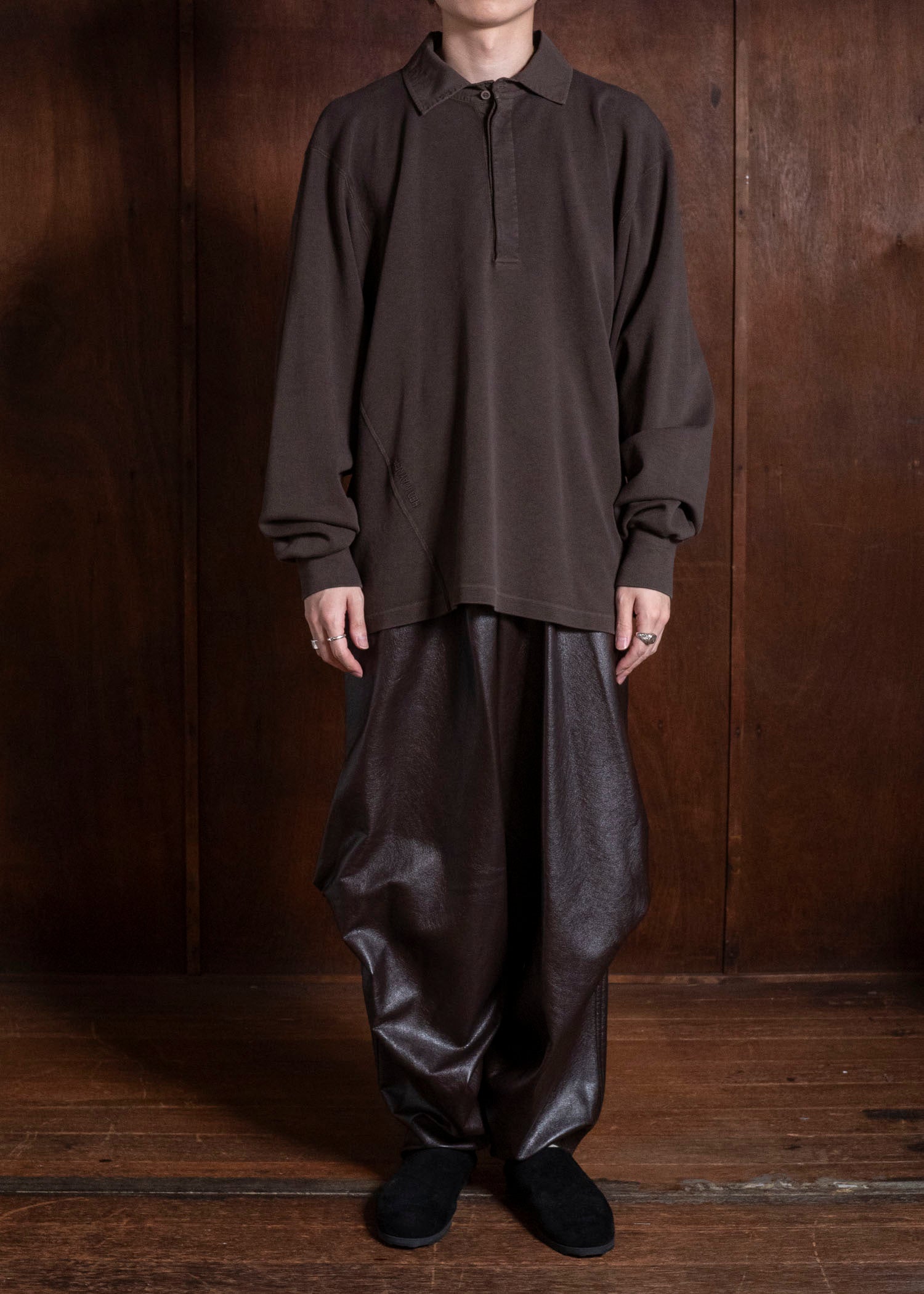 HED MAYNER PANTSFAUZ LEATHER PANTS BROWN HMMD30070THD334