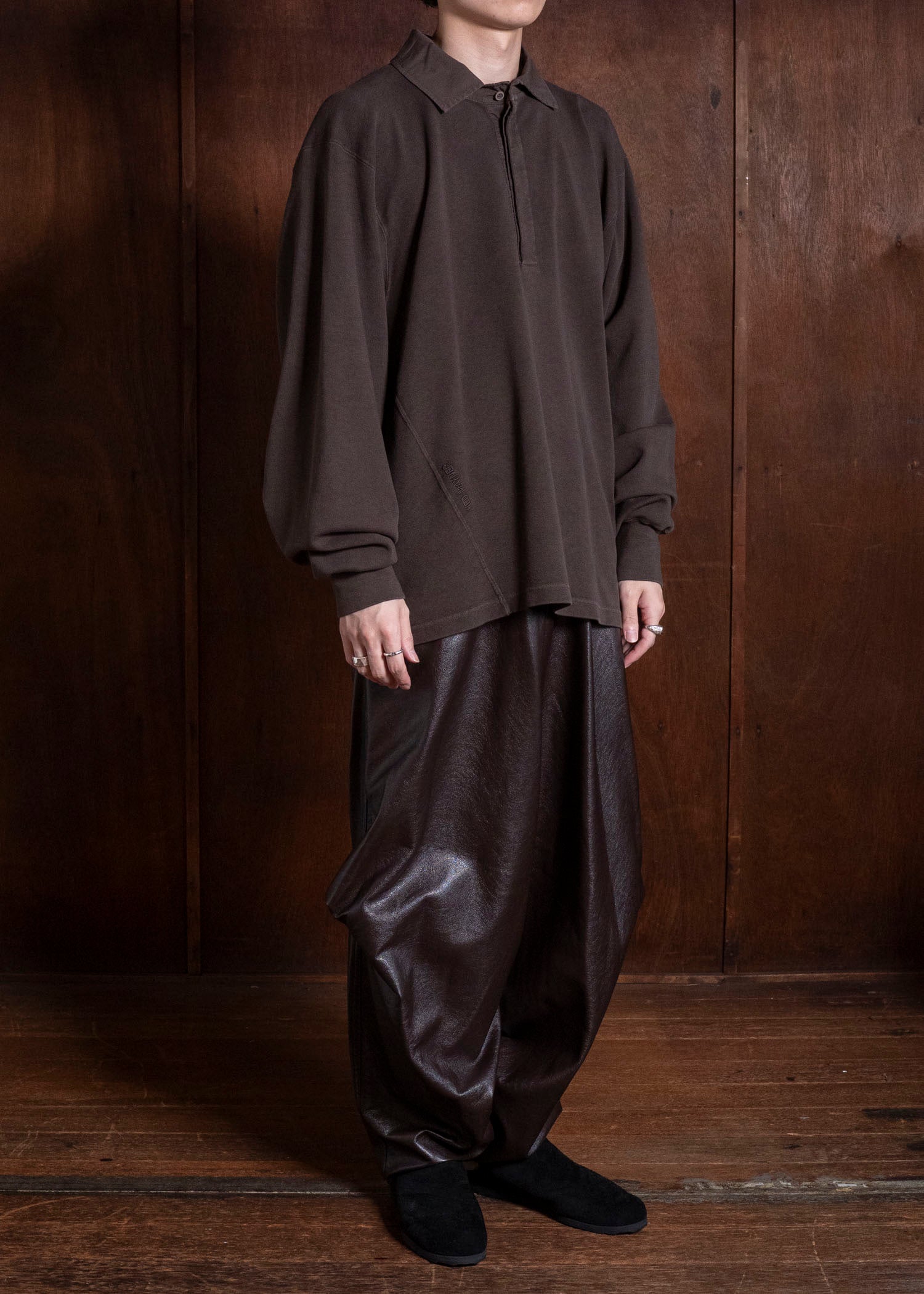 HED MAYNER PANTSFAUZ LEATHER PANTS BROWN HMMD30070THD334