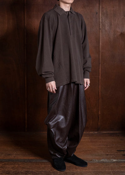 HED MAYNER PANTSFAUZ LEATHER PANTS BROWN HMMD30070THD334