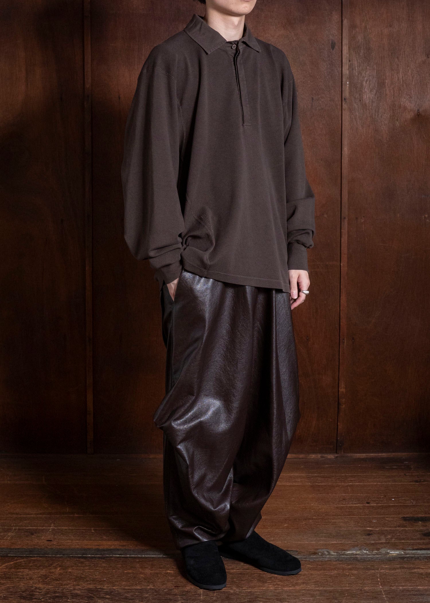 HED MAYNER PANTSFAUZ LEATHER PANTS BROWN HMMD30070THD334