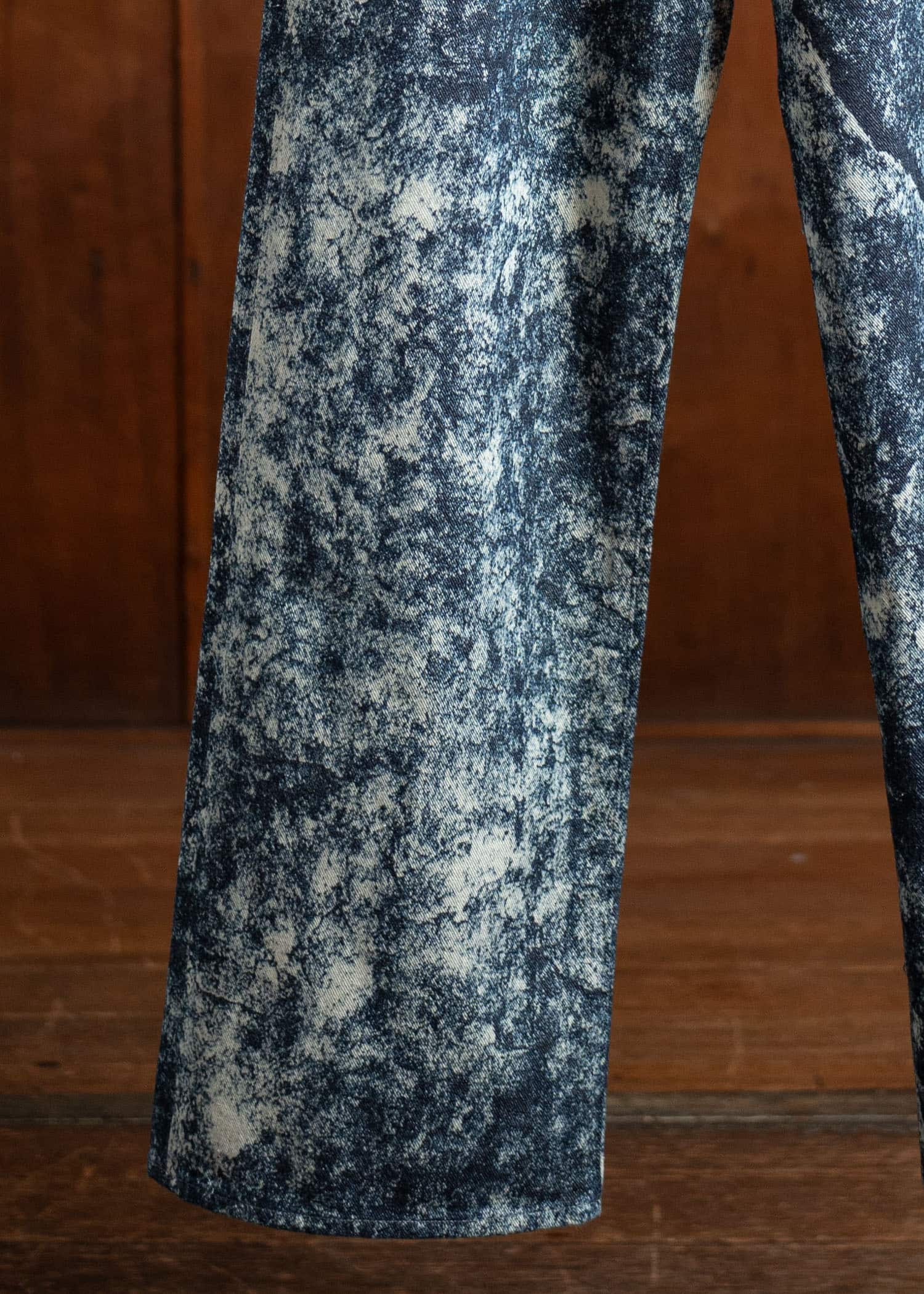 Taiga Takahashi Denim Trousers C.1920's- Discharged print Lot.704 Discharged Indigo