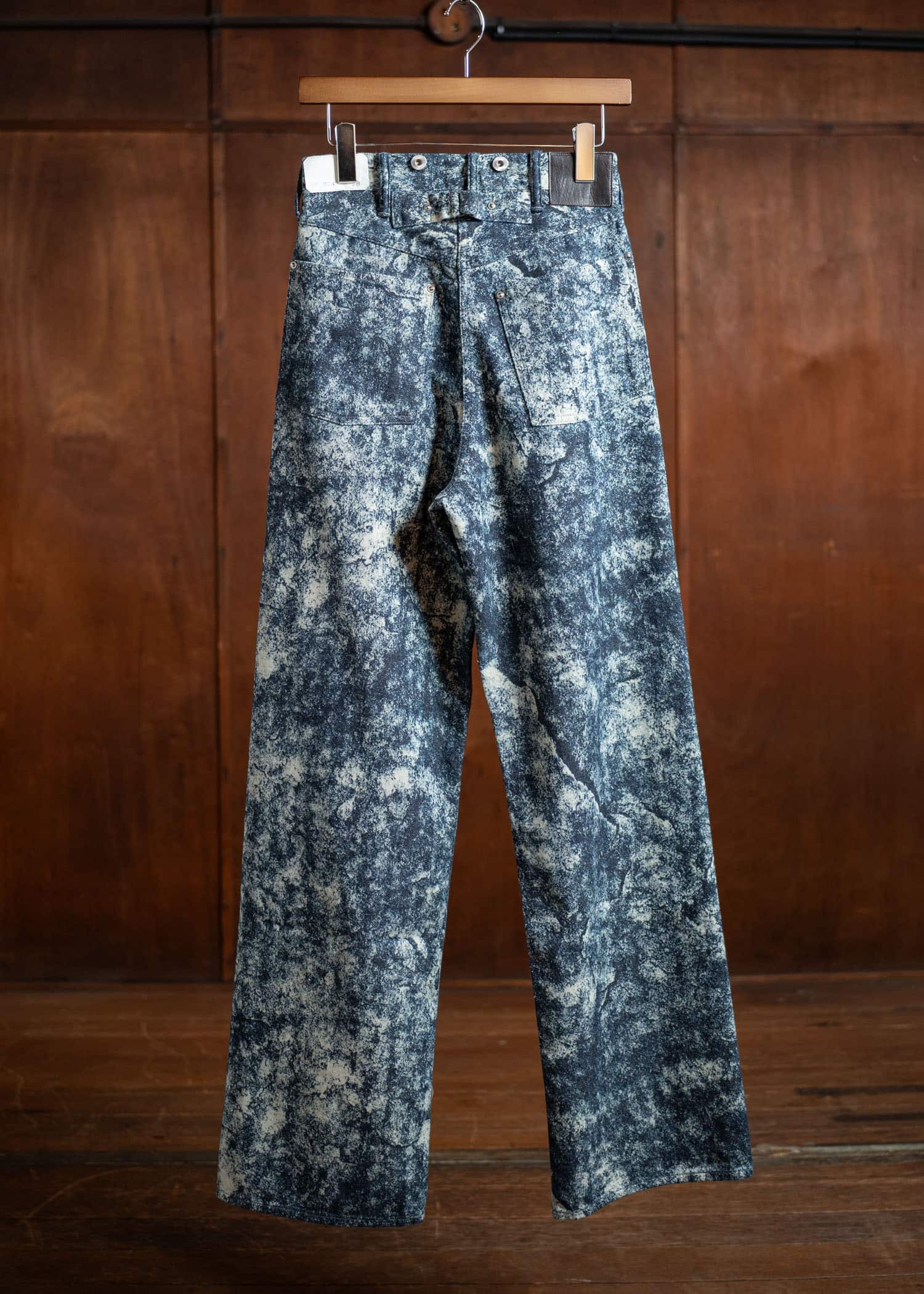 Taiga Takahashi Denim Trousers C.1920's- Discharged print Lot.704 Discharged Indigo