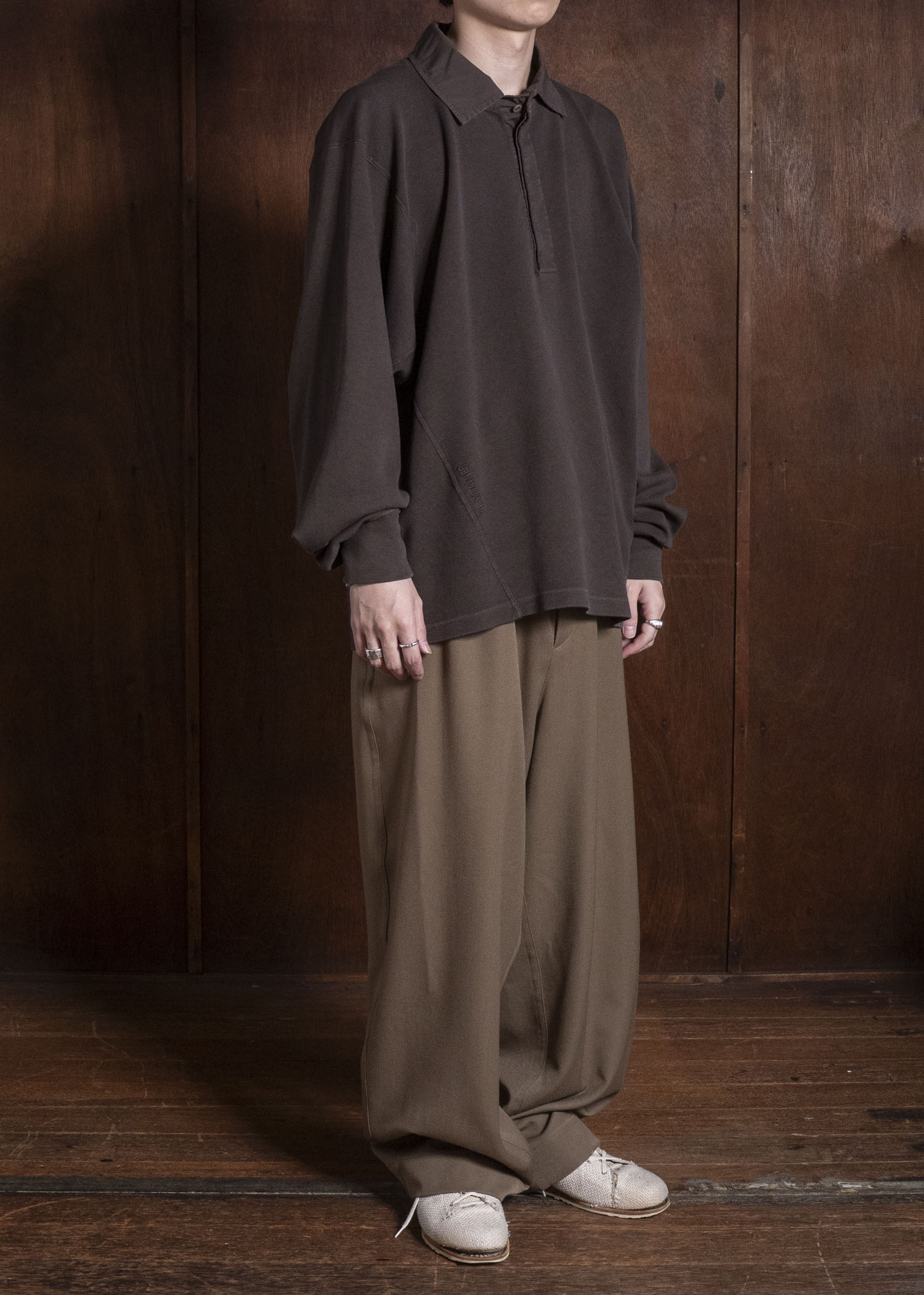 HED MAYNER LONG SLEEVE POLO BROWN HMMD70041RHD325