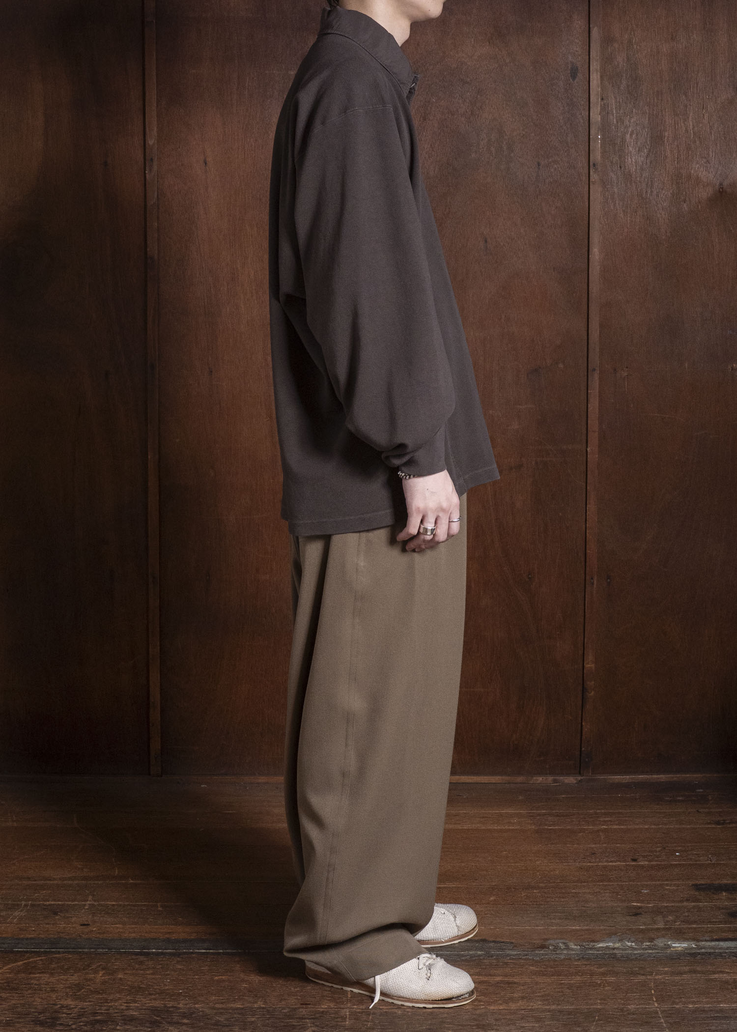 HED MAYNER LONG SLEEVE POLO BROWN HMMD70041RHD325
