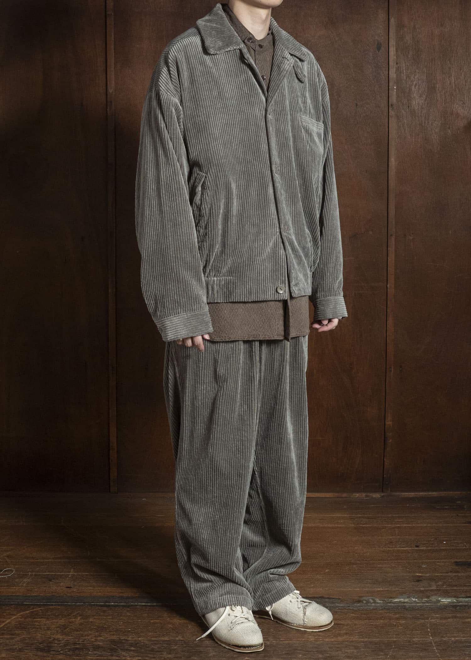 MARK.S MS0103 EASY WIDE PANTS SHIIKI - MUD