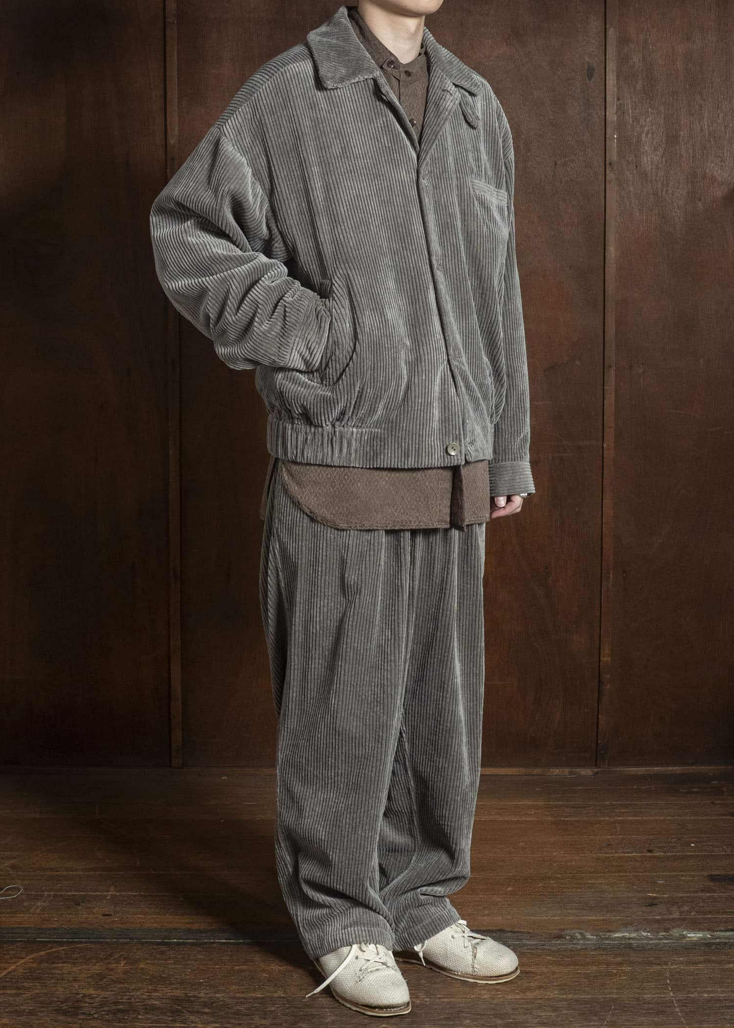 MARK.S MS0103 EASY WIDE PANTS SHIIKI - MUD