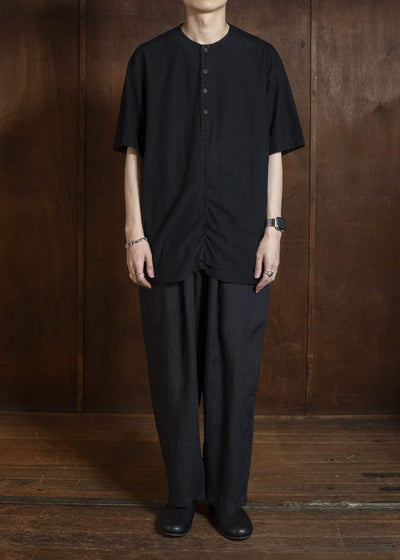 ZIGGY CHEN 0M2610219 HENLEY-NECK GATHERED T-SHIRT 04