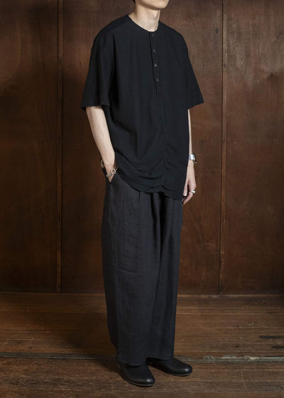 Jurgen Lehl J0162FPM912-19 リネンムラ染パンツ	黒