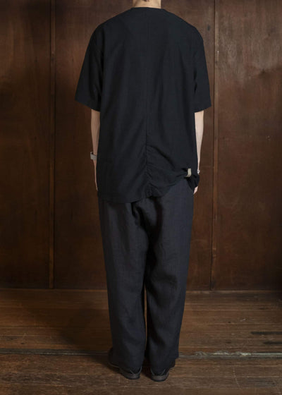 Jurgen Lehl J0162FPM912-19 リネンムラ染パンツ	黒