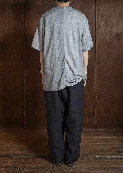 ZIGGY CHEN 0M2610203 HENLEY-NECK GATHERED T-SHIRT 21
