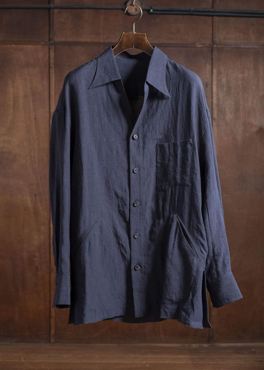 ZIGGY CHEN 0M2520706 OVERSIZED SHIRT 25-MIDNIGHT BLUE