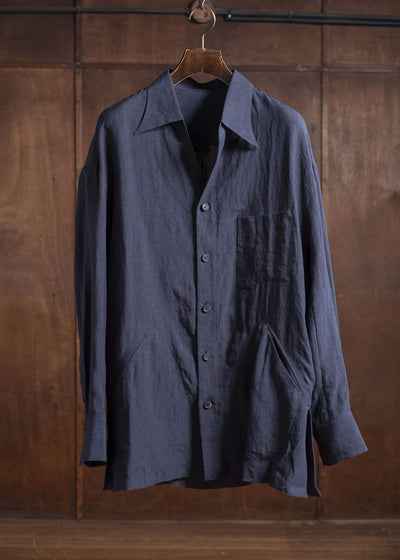 ZIGGY CHEN 0M2520706 OVERSIZED SHIRT 25-MIDNIGHT BLUE