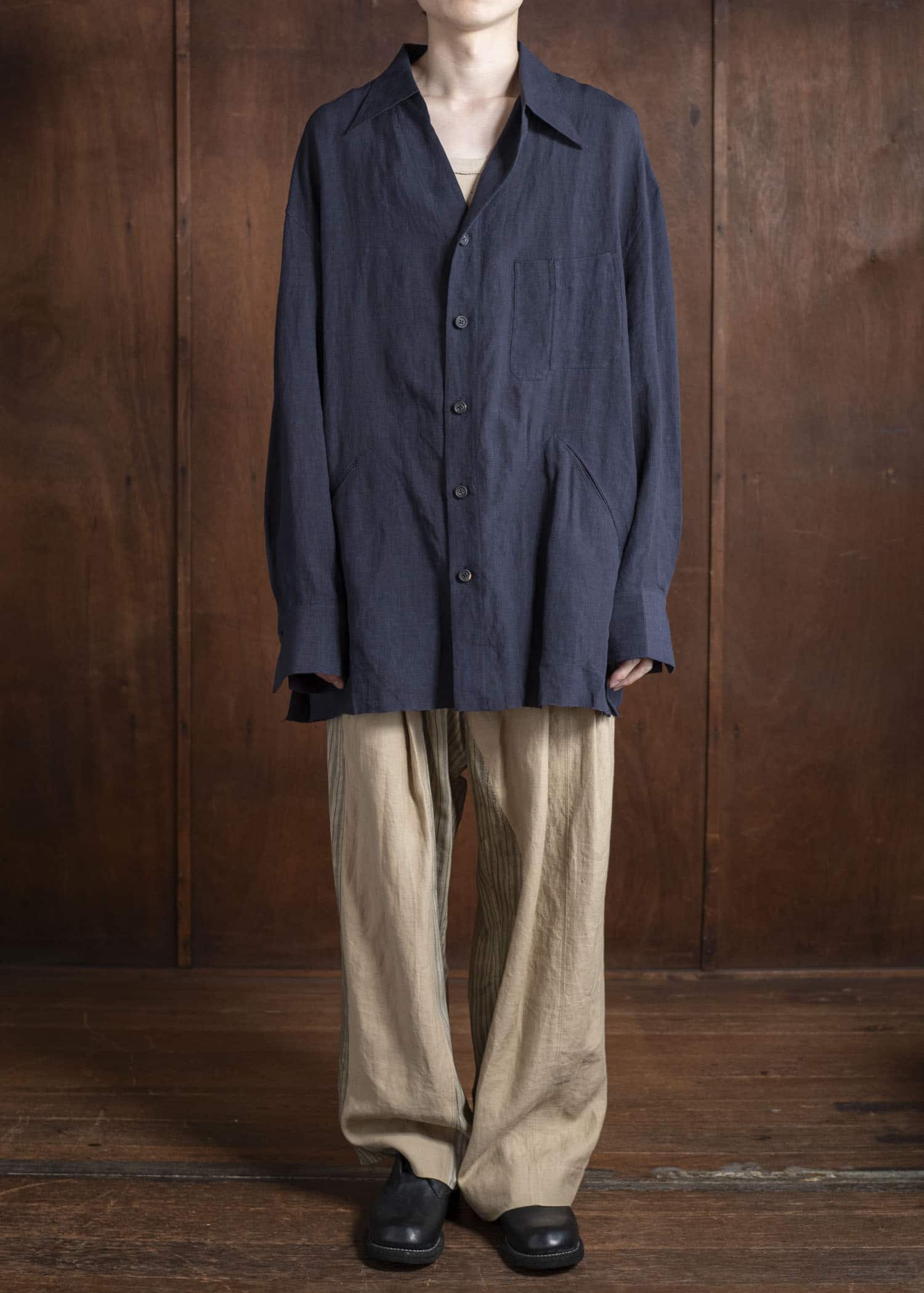 ZIGGY CHEN 0M2520706 OVERSIZED SHIRT 25-MIDNIGHT BLUE