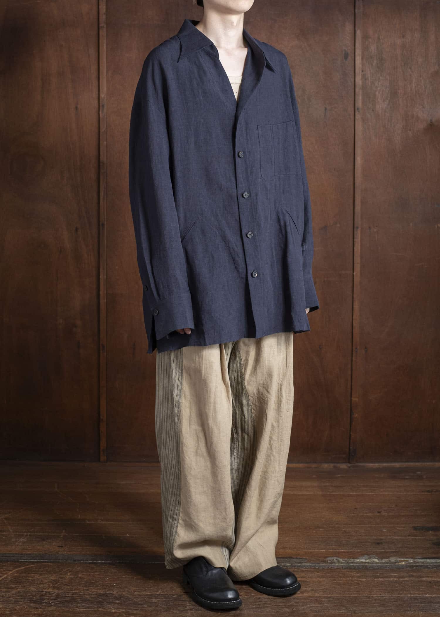 ZIGGY CHEN 0M2520706 OVERSIZED SHIRT 25-MIDNIGHT BLUE