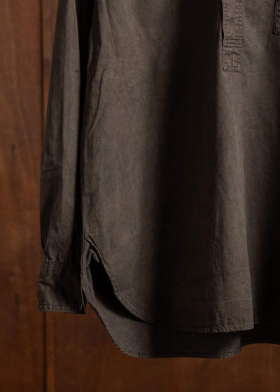 Taiga Takahashi Band Collar Shirt P/O Mud Dyed Brown Lot.105