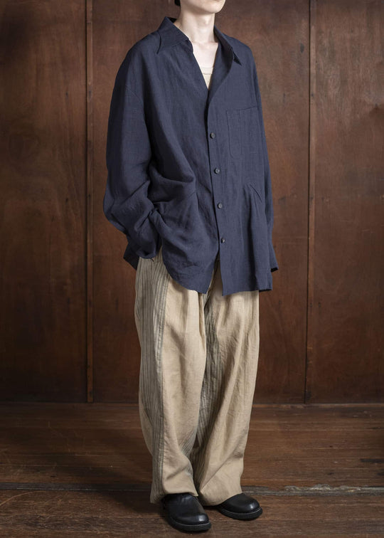 ZIGGY CHEN 0M2520706 OVERSIZED SHIRT 25-MIDNIGHT BLUE