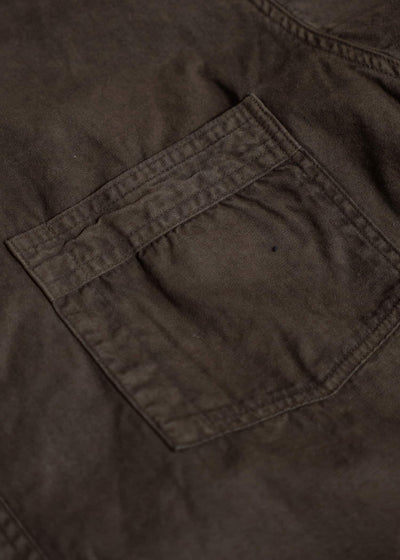 Taiga Takahashi Band Collar Shirt P/O Mud Dyed Brown Lot.105