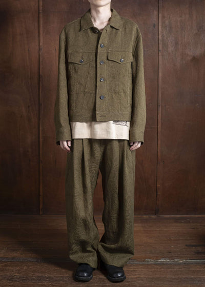 ZIGGY CHEN 0M2520908 CROPPED JACKET 54-OLIVE