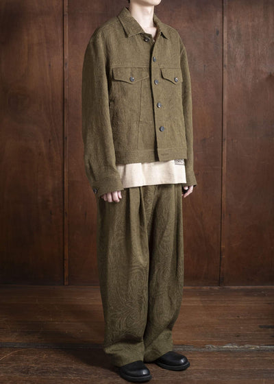 ZIGGY CHEN 0M2520908 CROPPED JACKET 54-OLIVE
