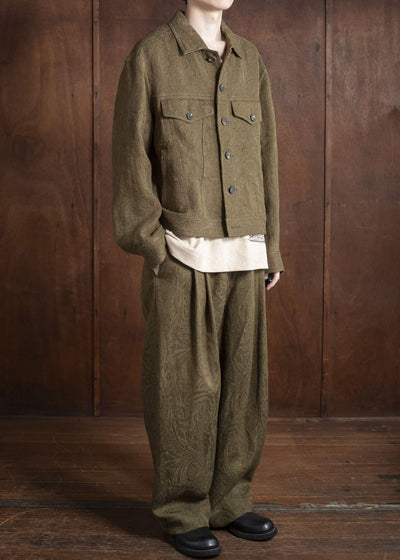 ZIGGY CHEN 0M2520908 CROPPED JACKET 54-OLIVE