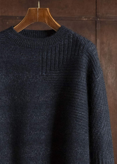 amachi. AY19K-4080 Wood Flame Knit Navy Black