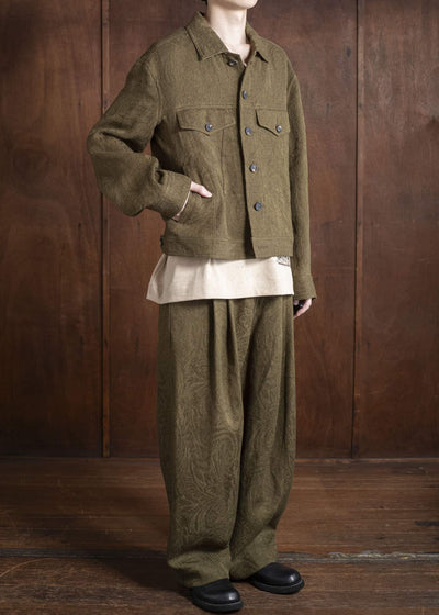 ZIGGY CHEN 0M2520908 CROPPED JACKET 54-OLIVE