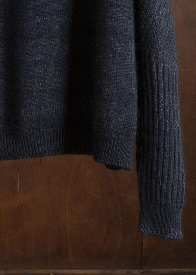 amachi. AY19K-4080 Wood Flame Knit Navy Black