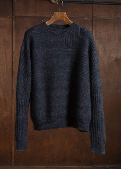 amachi. AY19K-4080 Wood Flame Knit Navy Black