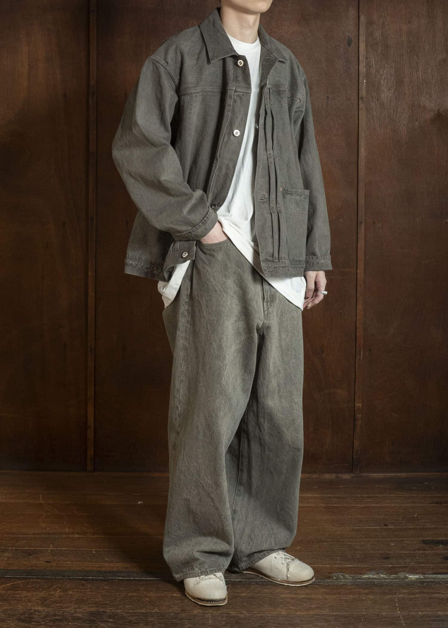 YOKO SAKAMOTO YS-26SS-19-MUGWORT 5Pocket Baggy Pants MUGWORT