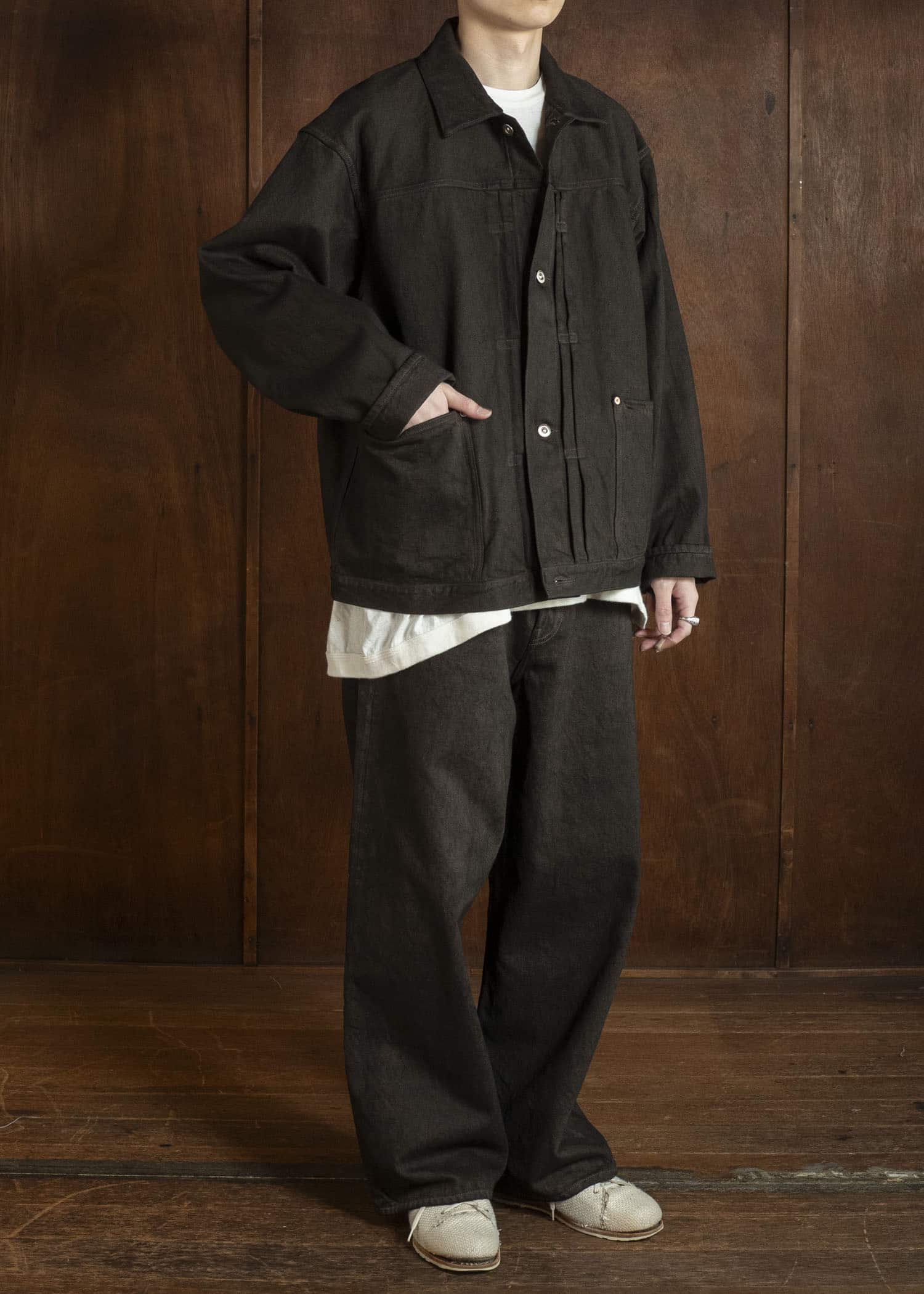 YOKO SAKAMOTO YS-26SS-19-KAKISHIBU 5Pocket Baggy Pants KAKISHIBU