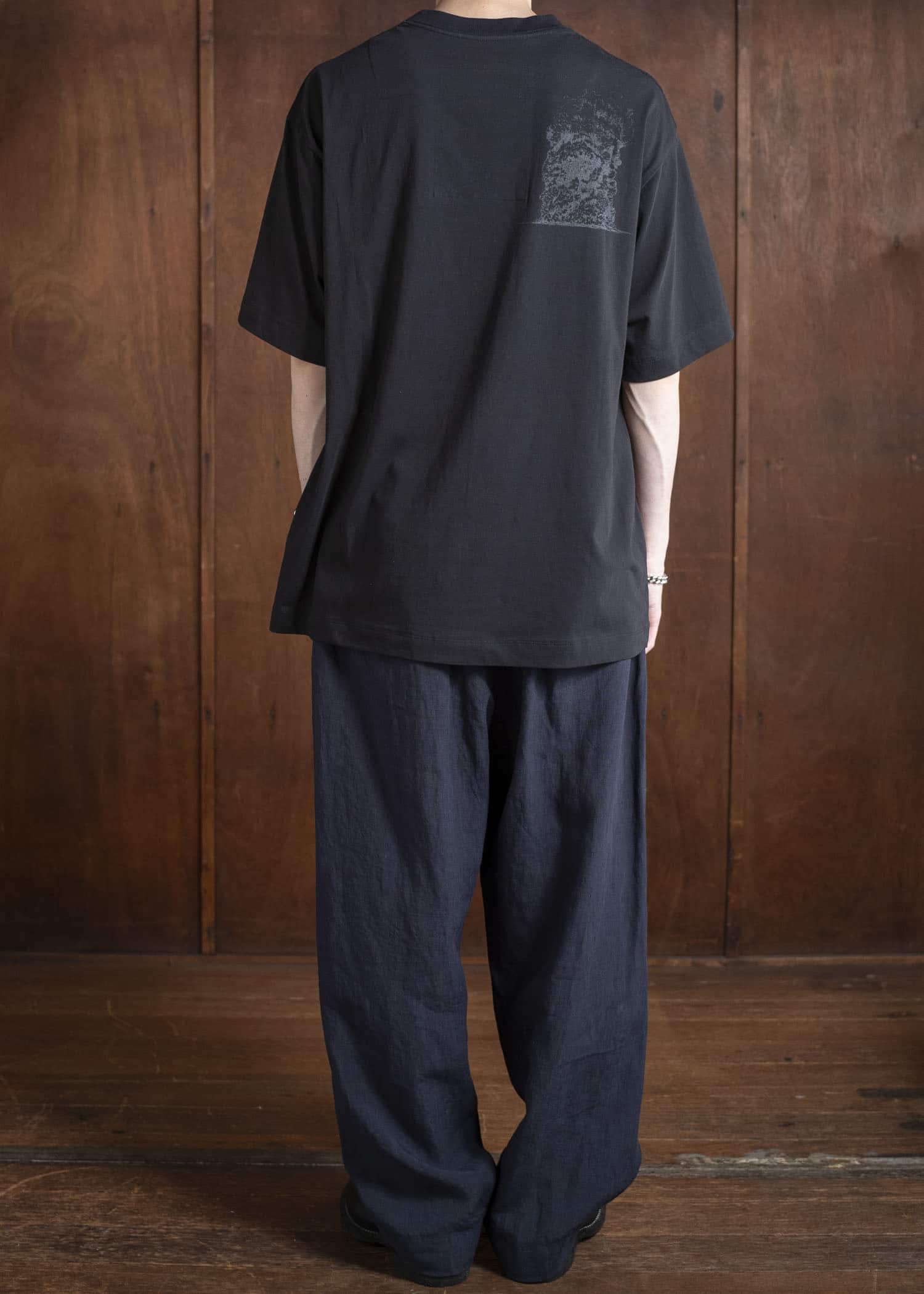 ZIGGY CHEN 0M2520515 STREAK FRONT PLEATED TROUSERS 25-MIDNIGHT BLUE