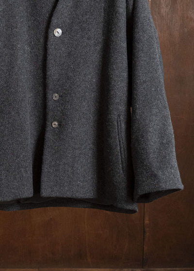 amachi. AY19B-2109 Covered Short Coat Chacoal Black