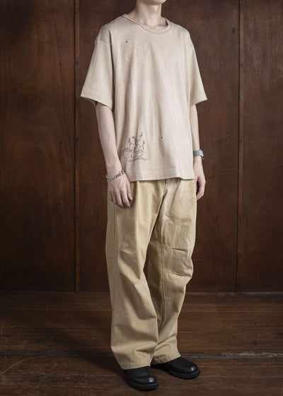 ZIGGY CHEN 0M2520504 STRAGHT LEG TROUSERS 42-LIGHT KHAKI