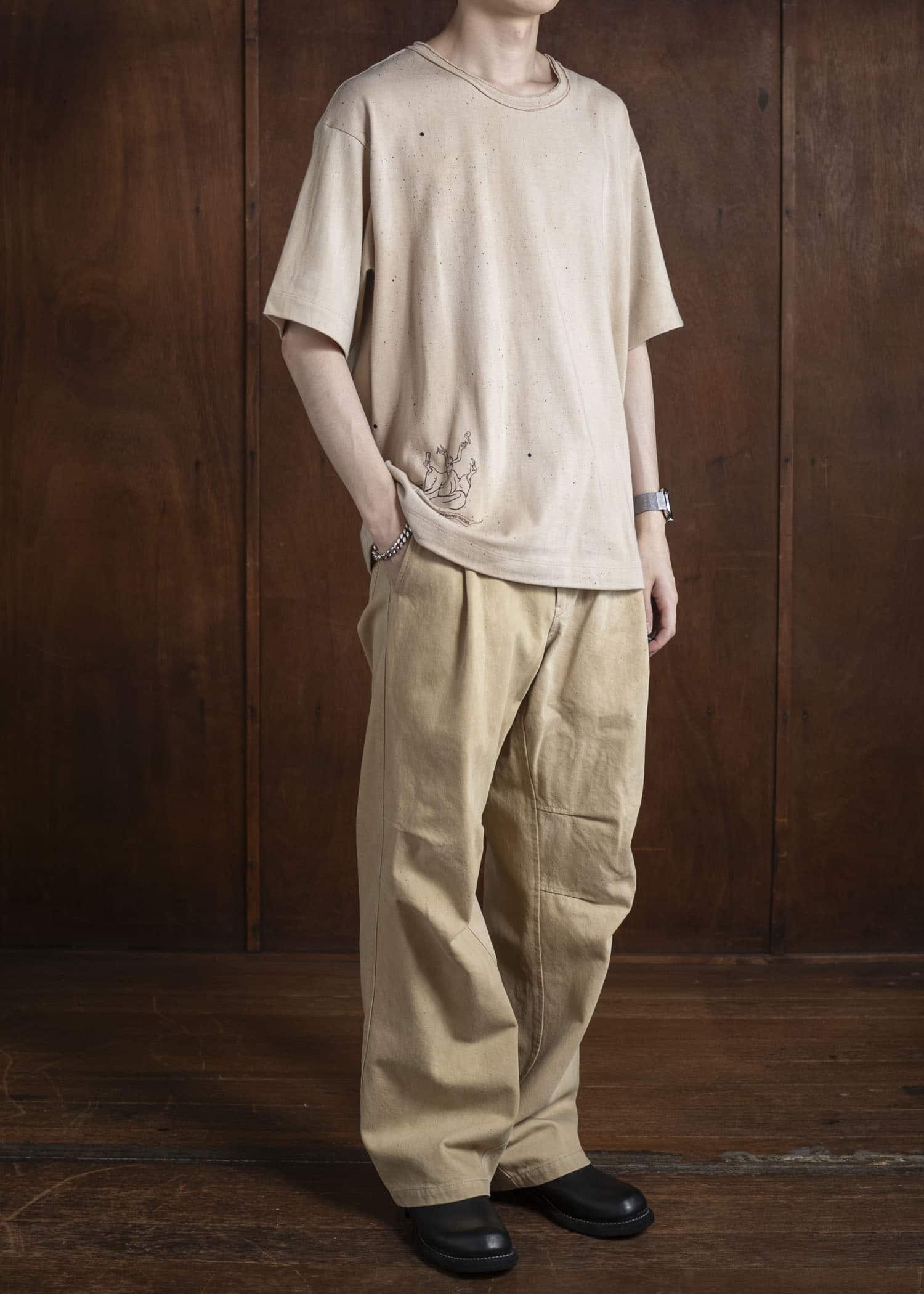 ZIGGY CHEN 0M2520504 STRAGHT LEG TROUSERS 42-LIGHT KHAKI