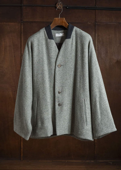 amachi. AY19B-2109 Covered Short Coat Gray Green
