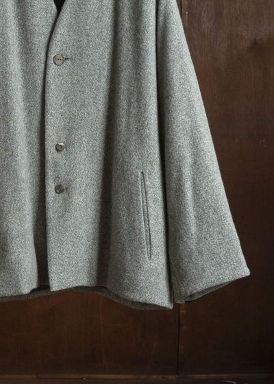 amachi. AY19B-2109 Covered Short Coat Gray Green