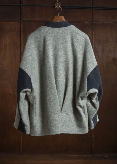 amachi. AY19B-2109 Covered Short Coat Gray Green