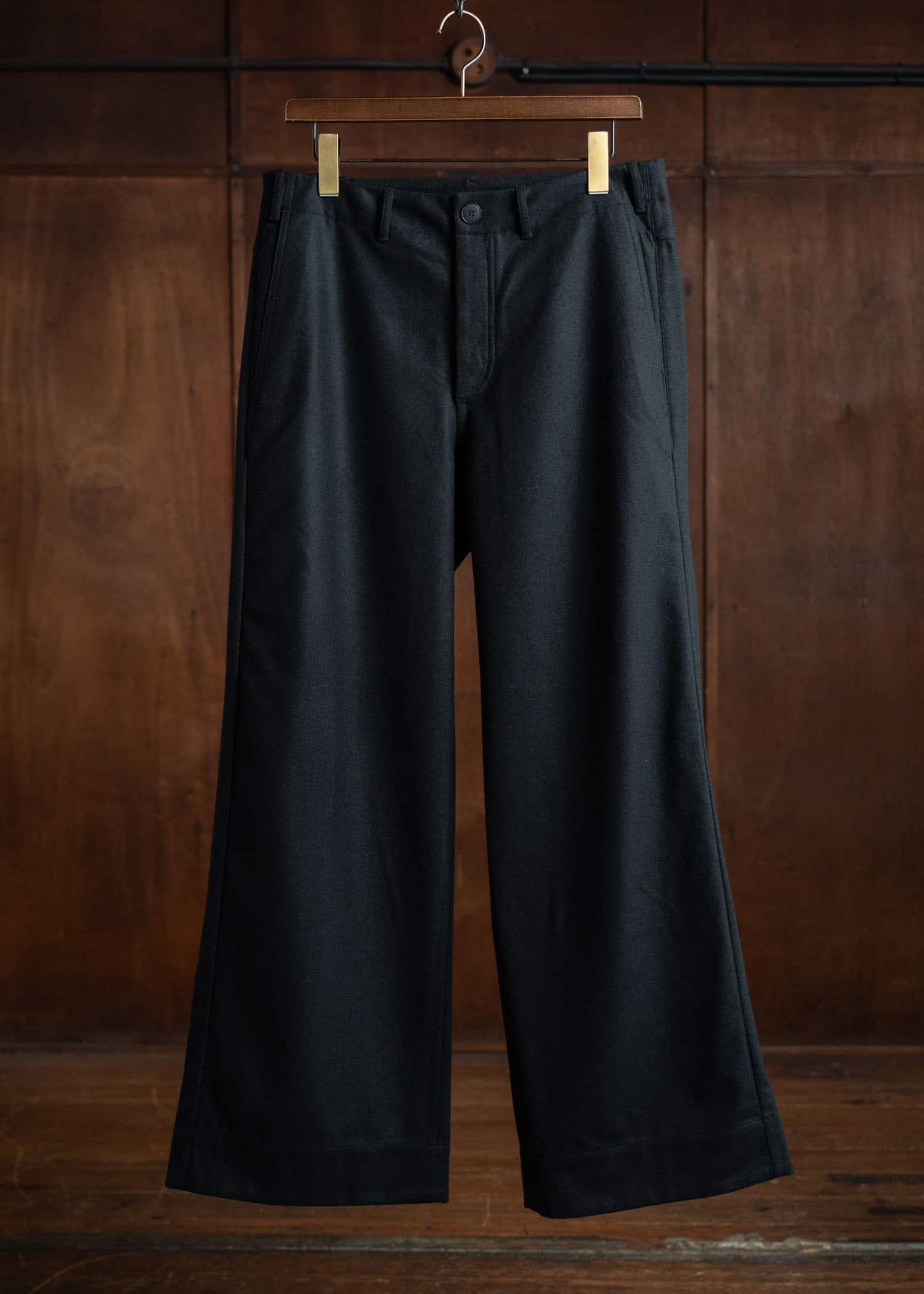 unkruid Wide Leg Trousers Black Fine Loden